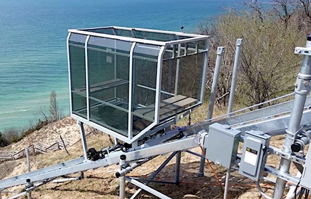 Image of a tram installed on the shore with the help of Kent Foundation Repair.
