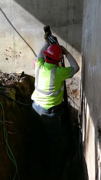 KHS crews had extensive digging for this foundation repair job.