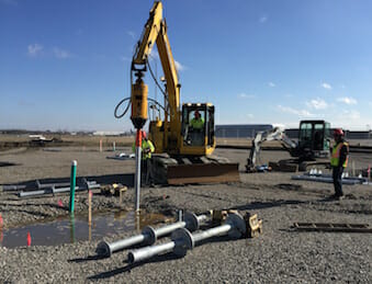 Kent's Foundation team worked on a commercial project at Detroit Metro Airport. 