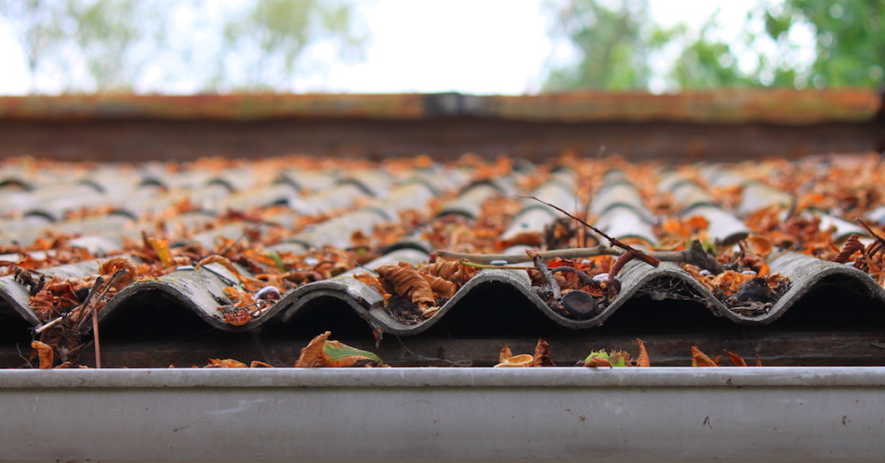 Fallen leaves can clog gutters that are vital to protecting a home foundation.
