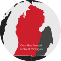 West Michigan service area map